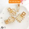 Set 4 kẹp tóc đính hạt xinh xắn